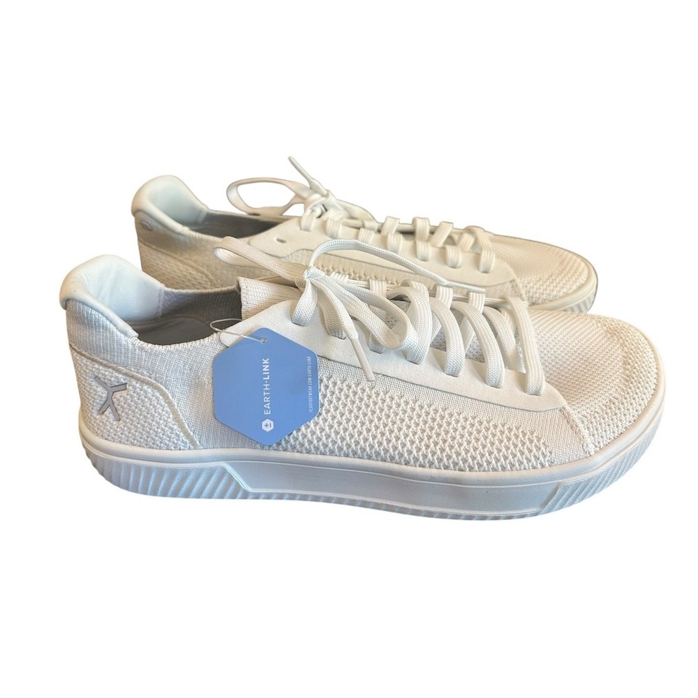 Flux Footwear Adapt Knit Trainer Sneakers White Mens 8.5 Women 10 Athletic Shoes
